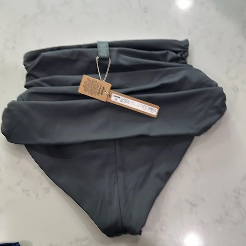 Skims Shaping Swim Foldover Skirt Bikini Bottom Gunmetal Size 3X & XS